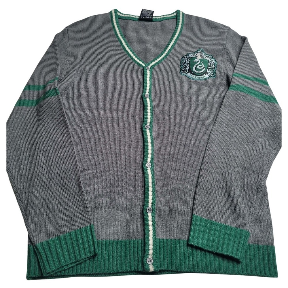 Wizarding World of‎ Harry Potter Slytherin House Gray Button Up Cardigan Medium